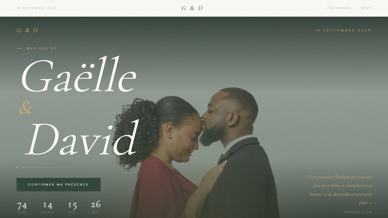Site de mariage Gaëlle et David